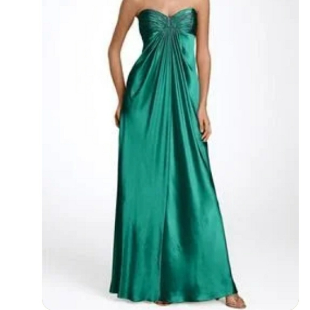 Green Strapless gown by Laundry by Design